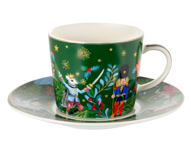 Набор чайных чашек Lefard Щелкунчик и Мышиный король фарфоровых с блюдцем на 2 персоны 250 мл (922-098) - фото 2