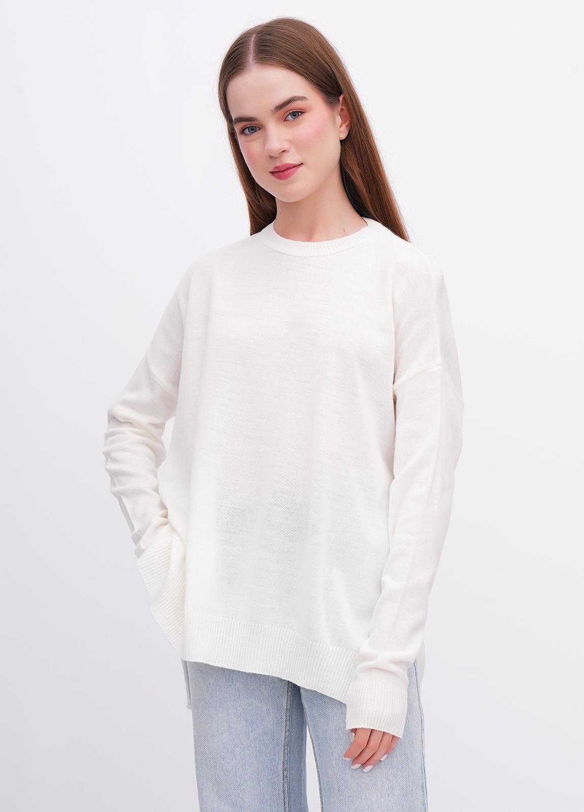 Джемпер жіночий оверсайз EQUILIBRI W345_020_000 one size Білий