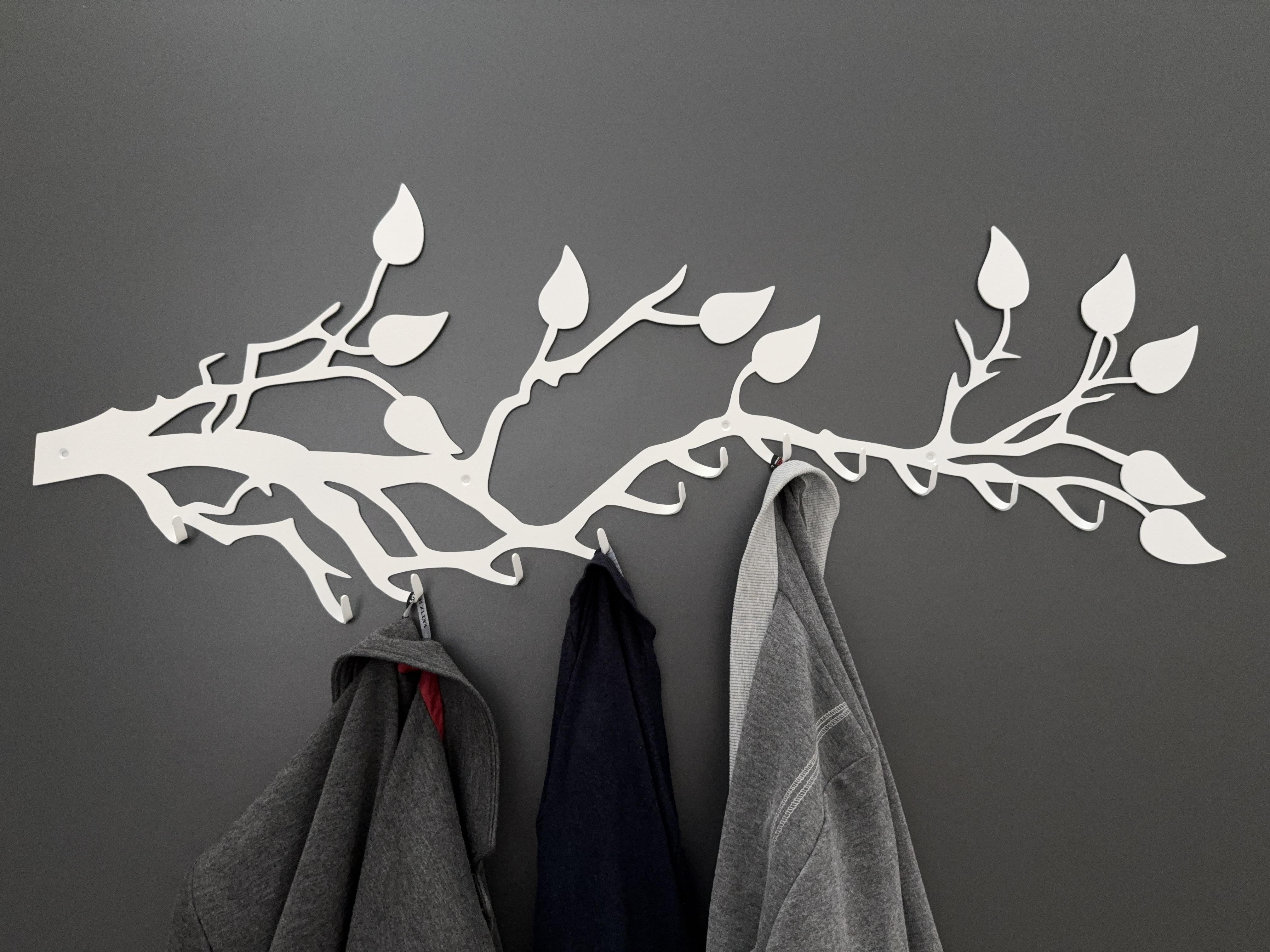 Вешалка Vestav Ветка с листочками 90х32 см Белый (00080)