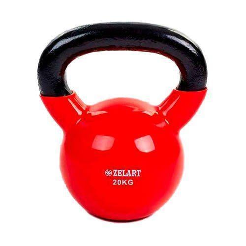 Гиря Zelart ТА-5161 чугунная с виниловым покрытием 20 кг Оранжевый (56363116)