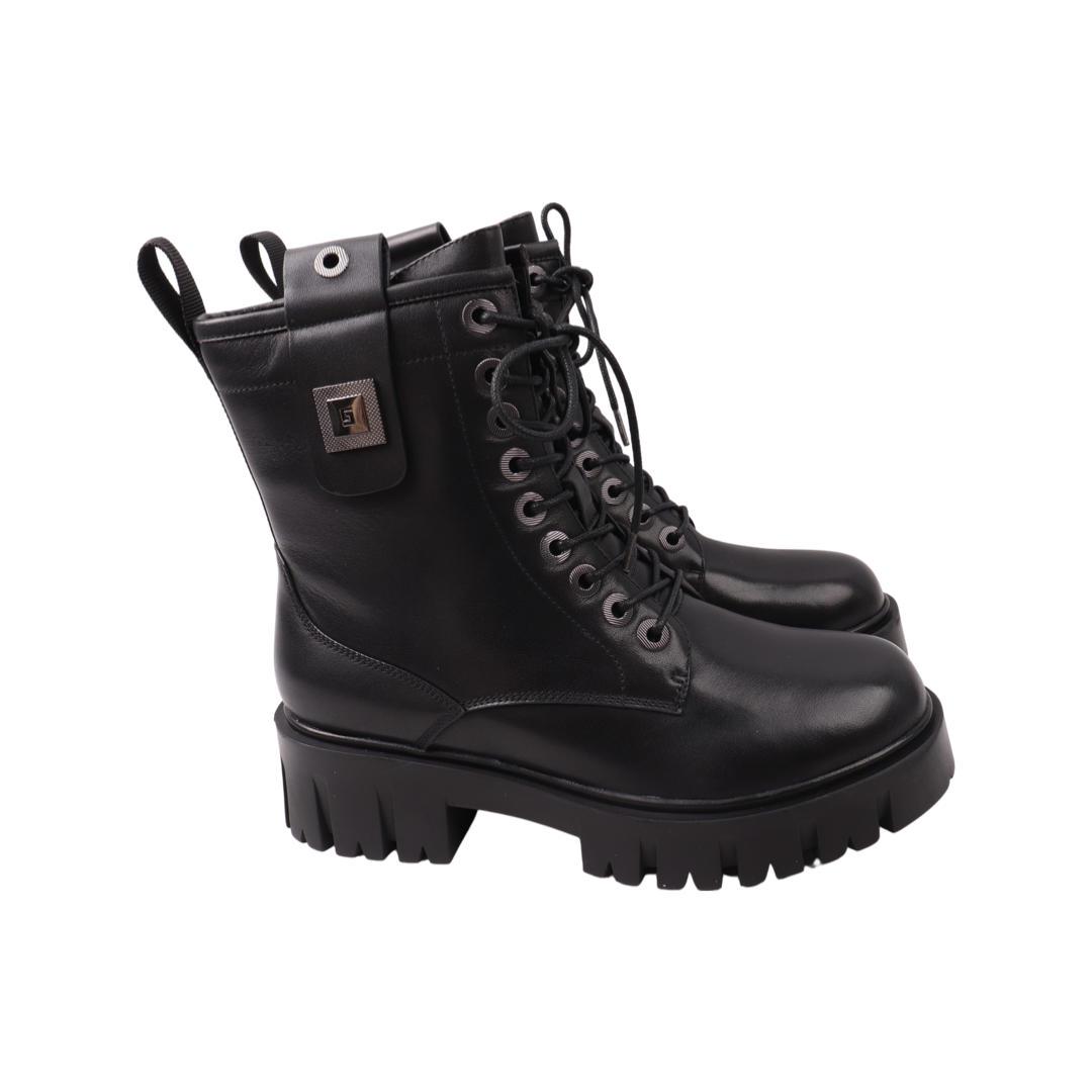 Ботинки женские Brocoly из кожи р. 39 Черный (346-22ZHC)