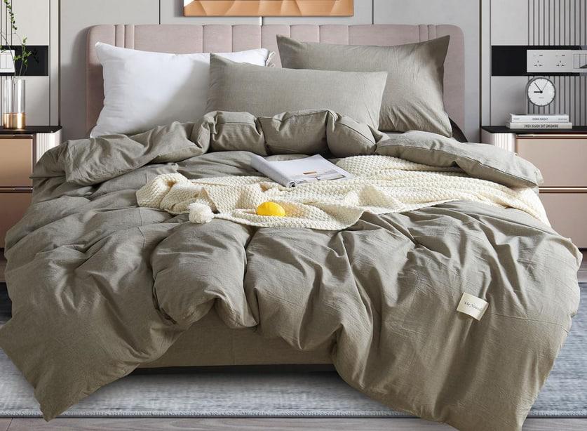 Постельное белье Vie Nouvelle Washed cotton евро на резинке вареный хлопок 200х220 см (W4E180)