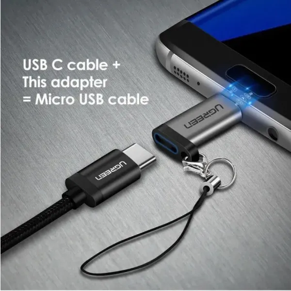 Адаптер UGREEN US282 USB Type-C to Micro USB Grey (50590) - фото 7