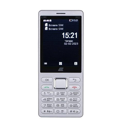 Мобільний телефон 2E E280 2022 2,8" 2хSIM 1400 mAh Сріблястий (584187)