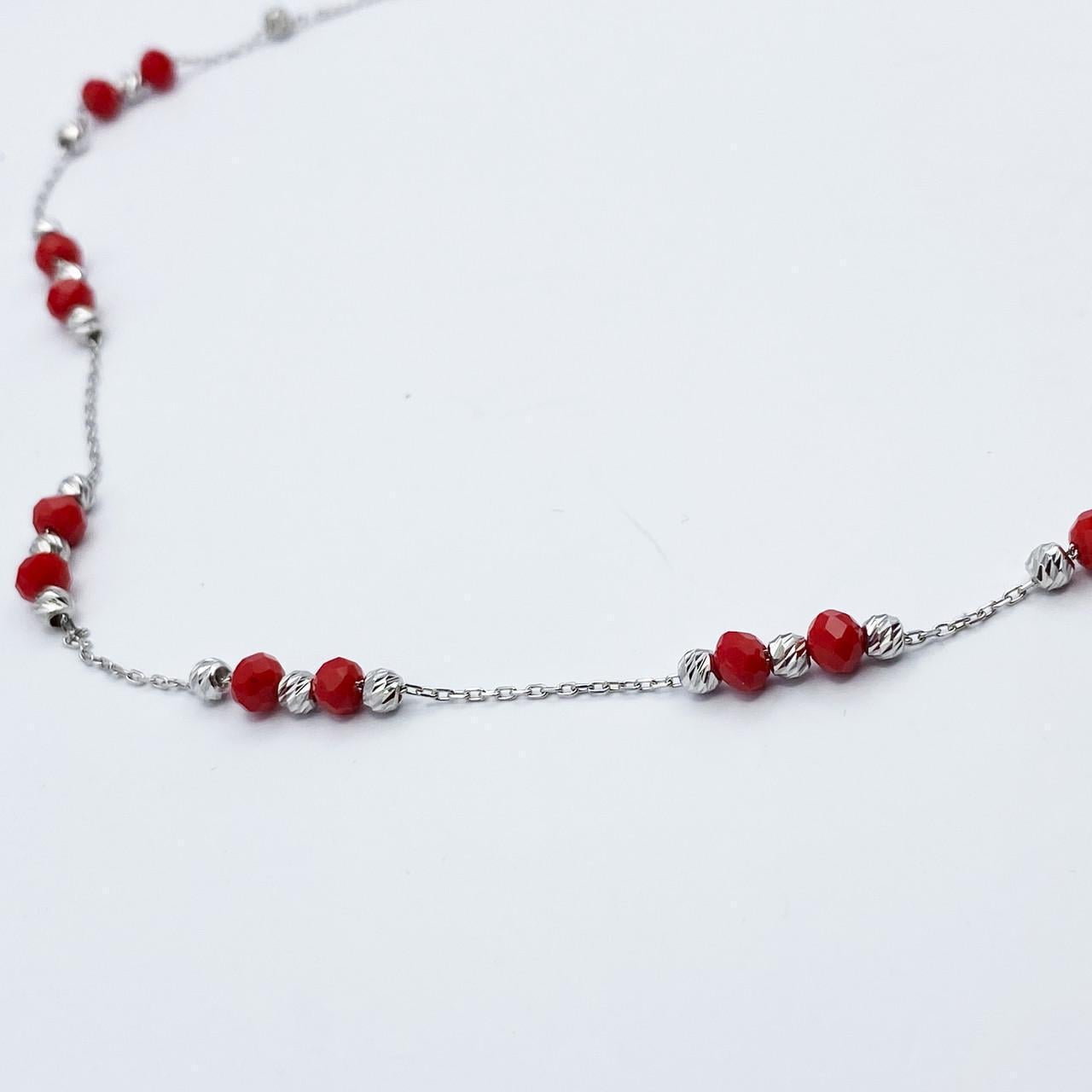Колье серебряное с кварцем 45+5 см 4,94 г (2089799047)