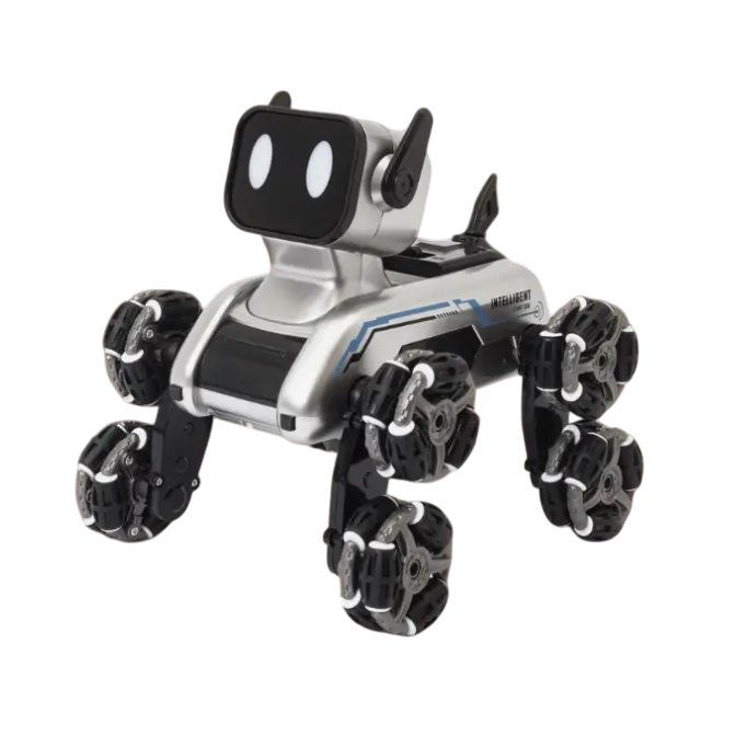 Робот-собака на радіоуправлінні з пультом/рукою зі звуком і музикою на 8 колесах виконує команди (Е500217)