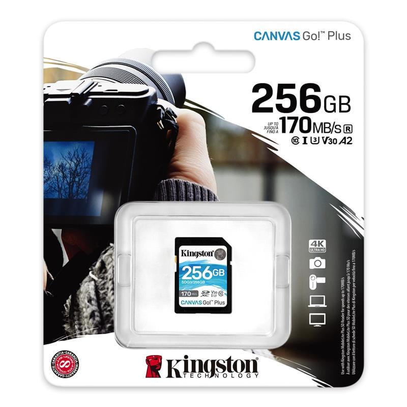 Карта пам'яті Kingston 256 Гб Canvas Go Plus (SDG3/256GB)