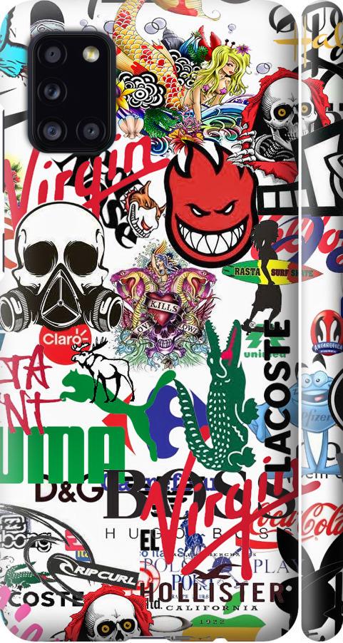 Чехол на Samsung Galaxy A31 A315F Many different logos (4022m-1908-42517)