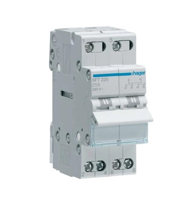 Перемикач Hager із загальним виходом зверху I-0-II 25 А/230 В (SFT225)