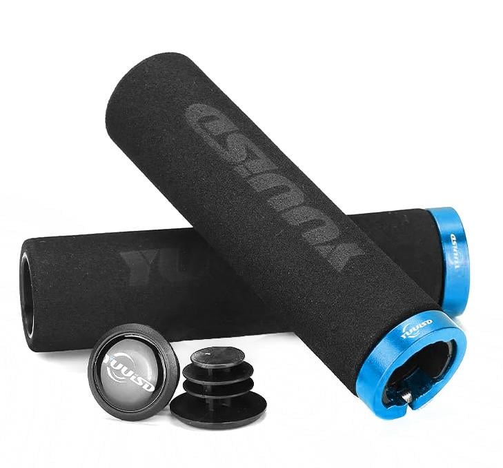 Грипсы для велосипеда Yuuisd Foam Grip, пенные с синими замками