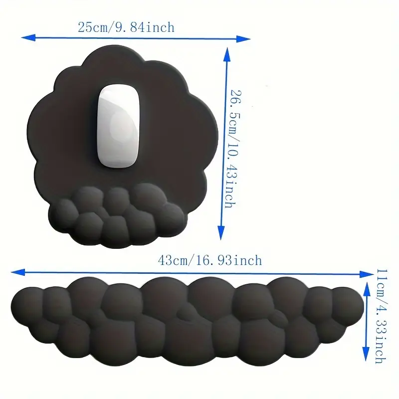 Комплект підставок для клавіатури та мишки Bubbles Чорний - фото 2 Комплект підставок для клавіатури та мишки Bubbles Чорний - фото 2