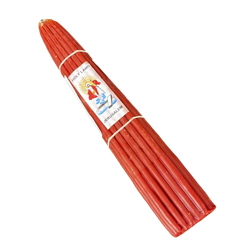 Свечи Иерусалимские Восковые красные пучок 33 шт. (101-1173)