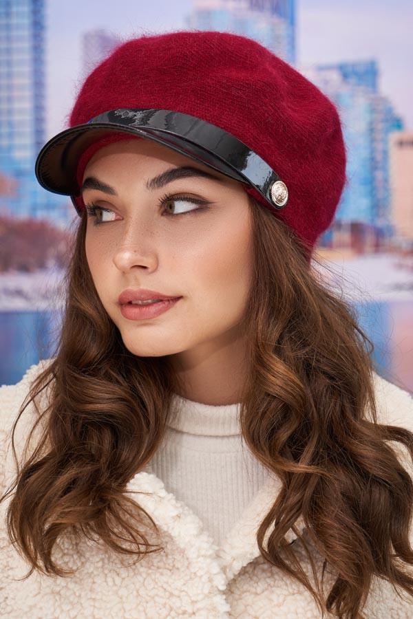 Берет с козырьком Braxton Ивы женский Бордовый (4953)