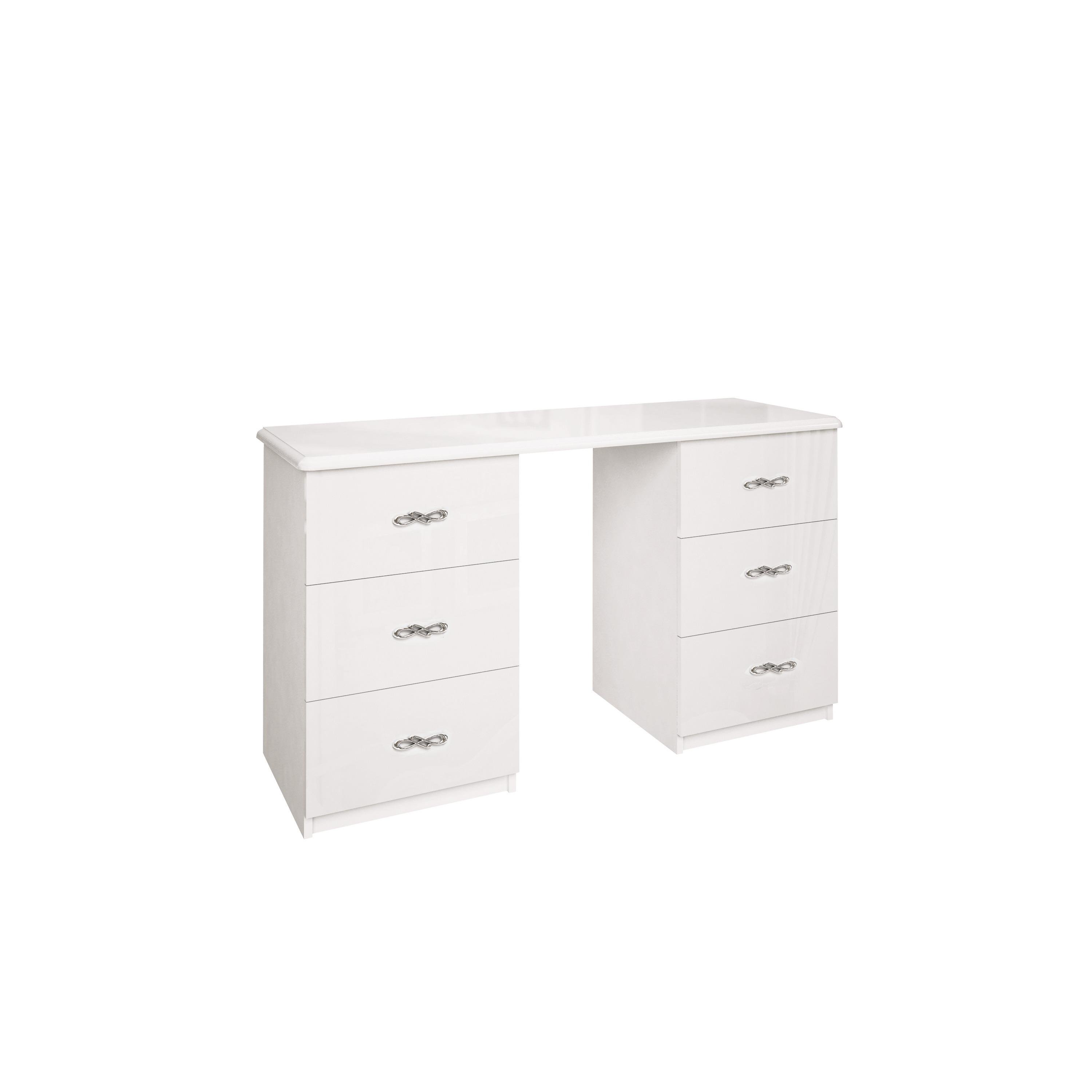 Туалетный столик MiroMark Прованс 6Ш ламинированная ДСП Белый глянец (PV-76-WB)