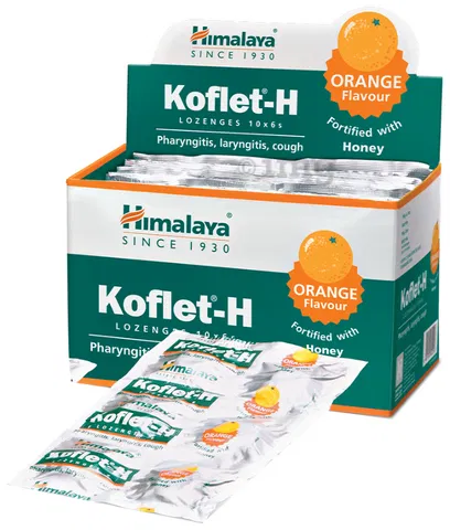 Льодяники при запаленні горла Koflet-H Himalaya з імбиром кофлет збагачені медом блістер 6 шт. - фото 1