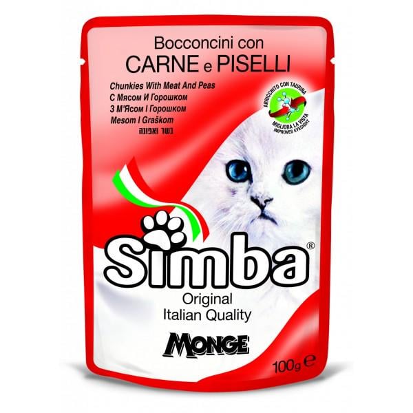 Корм для котів Simba Wet М'ясний 100 г х 5 шт. (947009348)