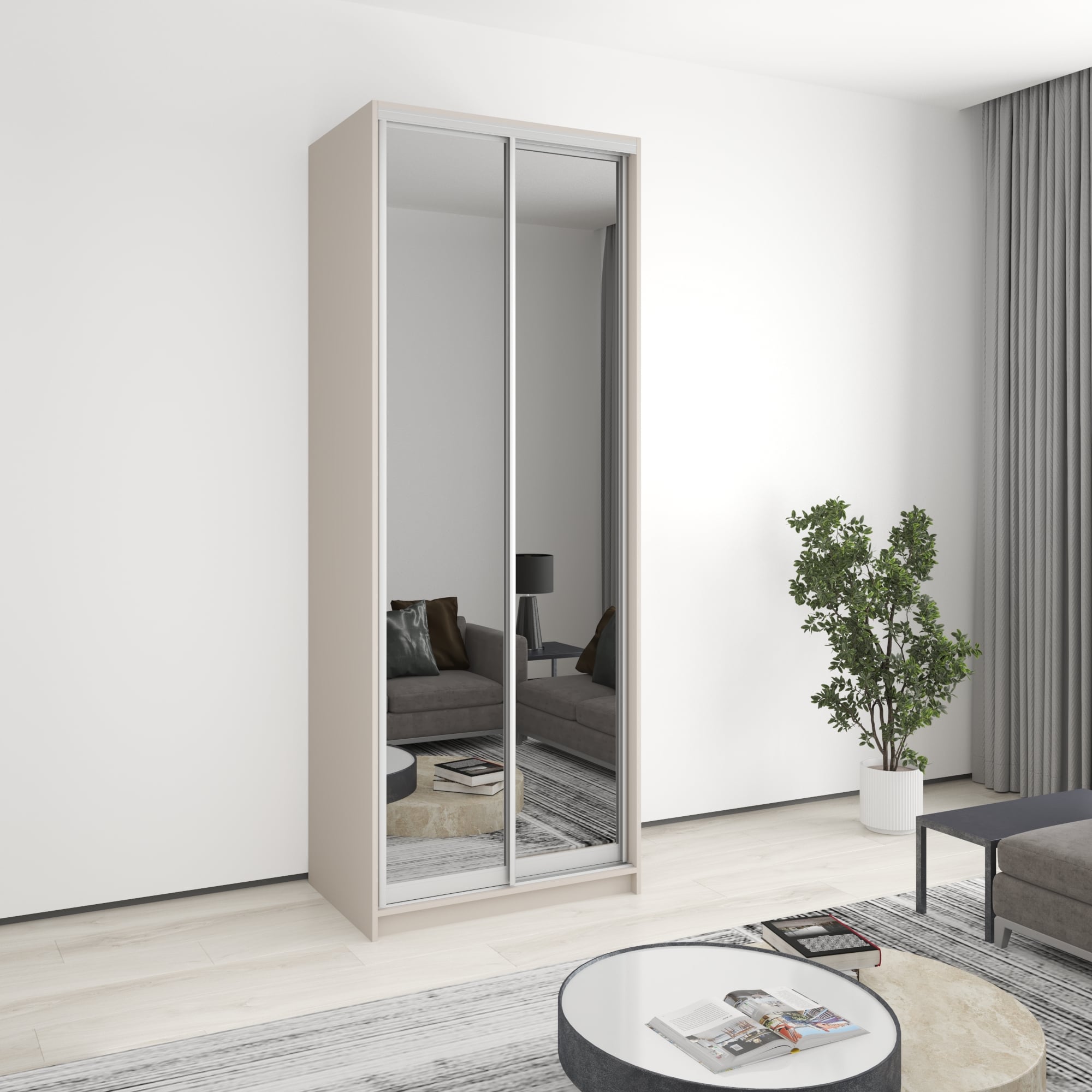 Шкаф-купе двухдверный Mebel Star Стандарт AL MBS-3878 90х60х240 см Кашемир (1005063) Шкаф-купе двухдверный Mebel Star Стандарт AL MBS-3878 90х60х240 см Кашемир (1005063)