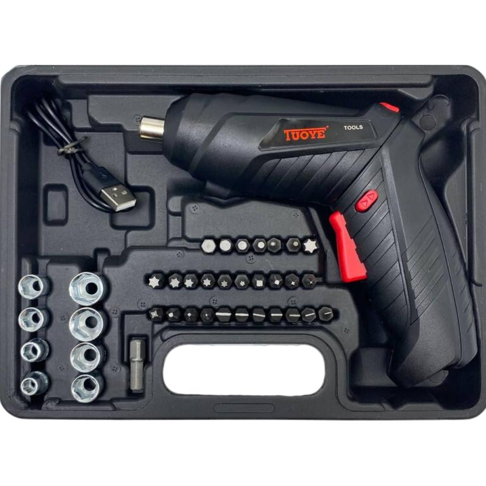 Отвертка аккумуляторная с насадками в чемодане 47 пр. Черный (120.1109) - фото 7 Отвертка аккумуляторная с насадками в чемодане 47 пр. Черный (120.1109) - фото 7