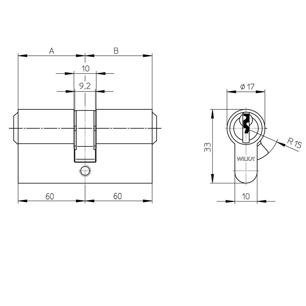 Циліндр замка ключ/ключ Wilka 1400 Class A 60/60 nikiel (11129133) - фото 4