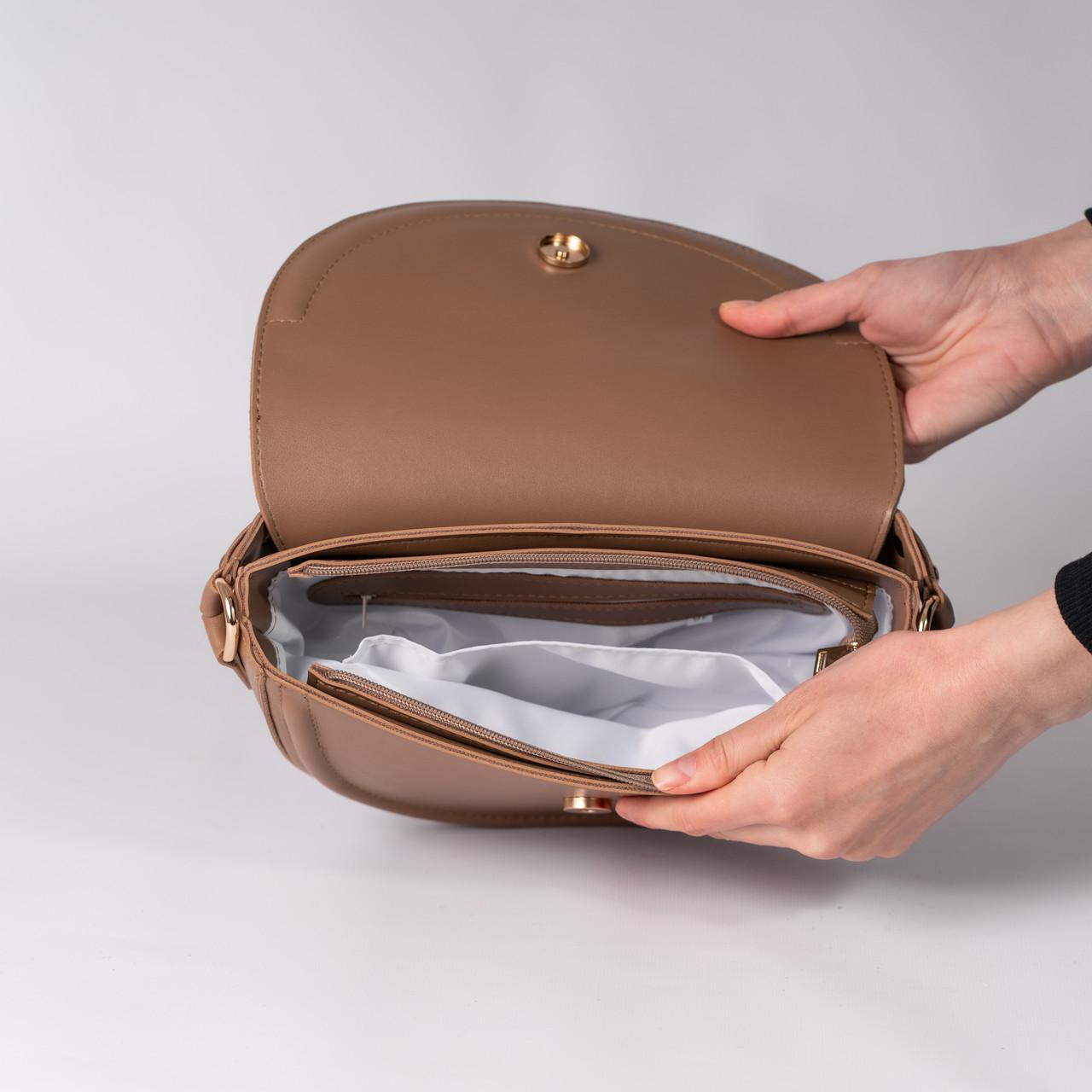 Сумка женская седло XENIA № 16-24 Темно-бежевый - фото 5