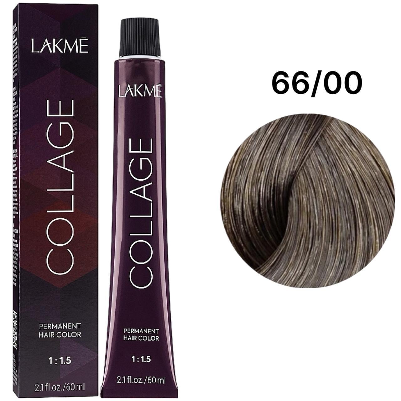 Краска для волос устойчивая Lakme Collage Creme Hair Color 66/00 Темный блондин натуральный интенсивный 60 мл