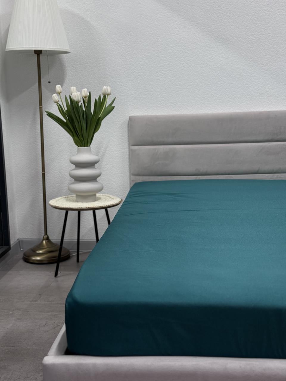 Простынь на резинке Ecotton 140х200 см Dark Green (24576)