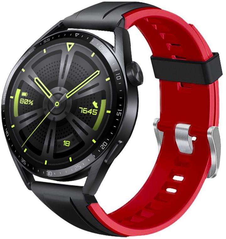 Ремешок Coholl для Huawei Watch GT3 46 мм Black/Red (26150-44)