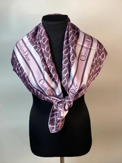 Платок женский атласный Christian Dior Фиолетовый (ХустM220)