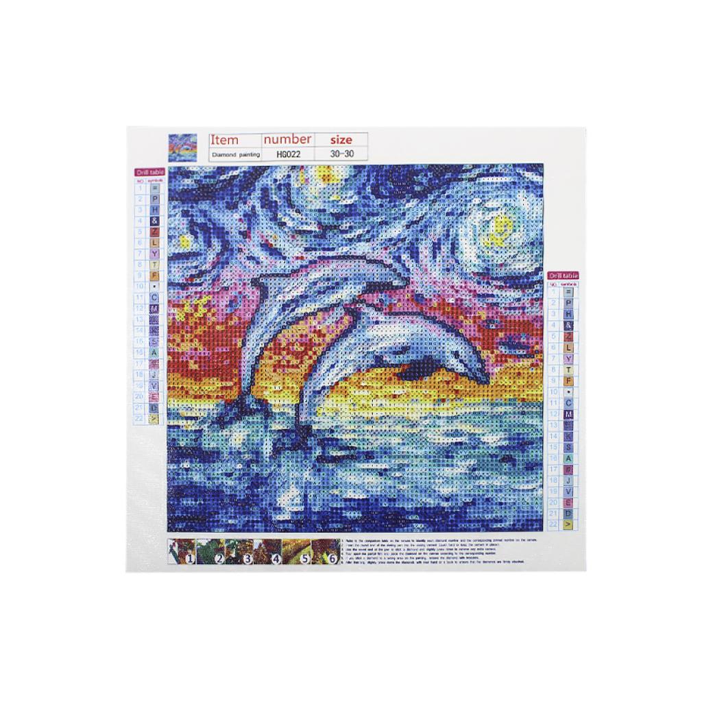 Алмазная мозаика Lesko DIY HG022 Дельфины 30x30 см (1377920) Алмазная мозаика Lesko DIY HG022 Дельфины 30x30 см (1377920)