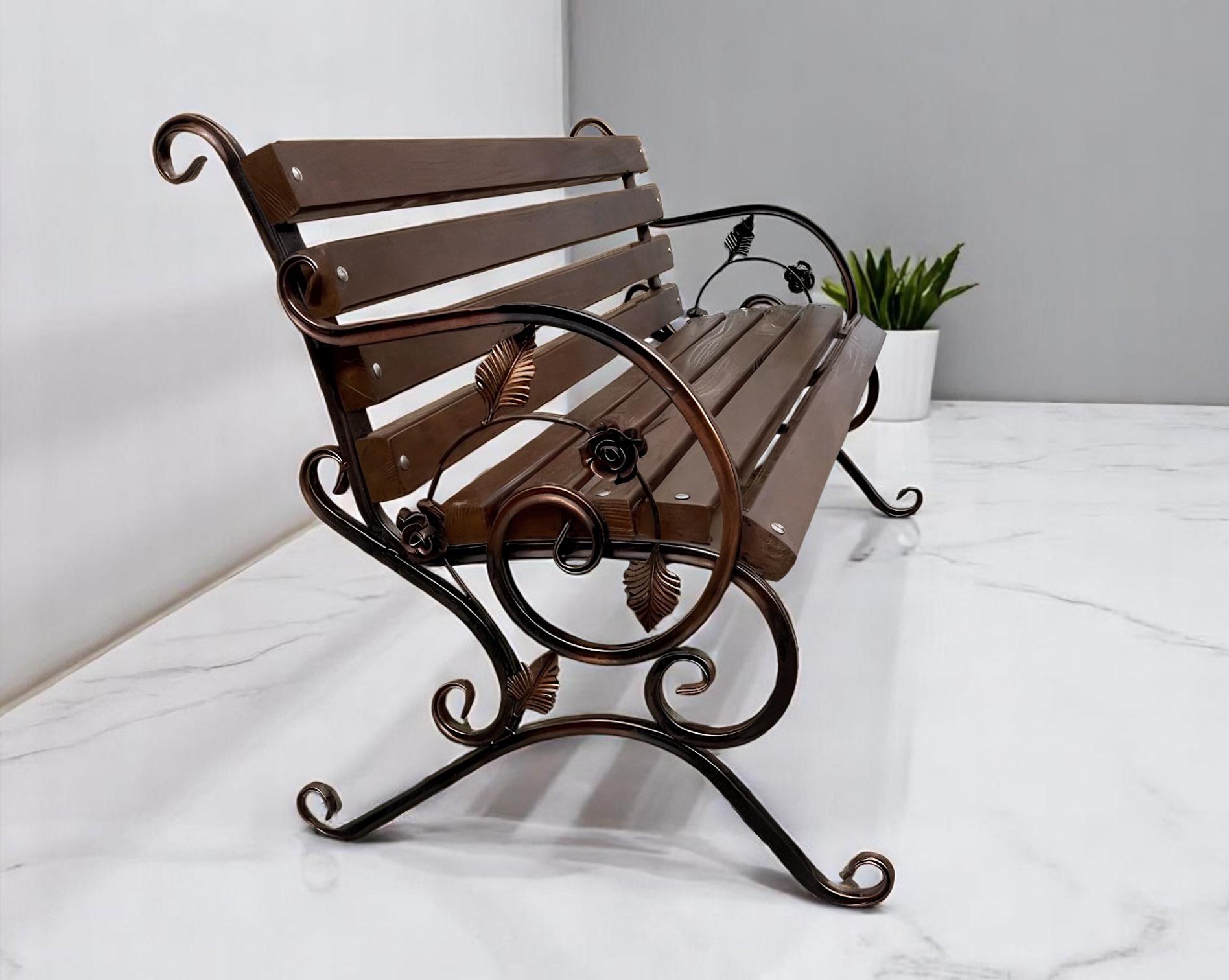 Скамейка садовая кованая Tobi Sho Камелия с подлокотниками 130 см Орех - фото 1 Скамейка садовая кованая Tobi Sho Камелия с подлокотниками 130 см Орех - фото 1