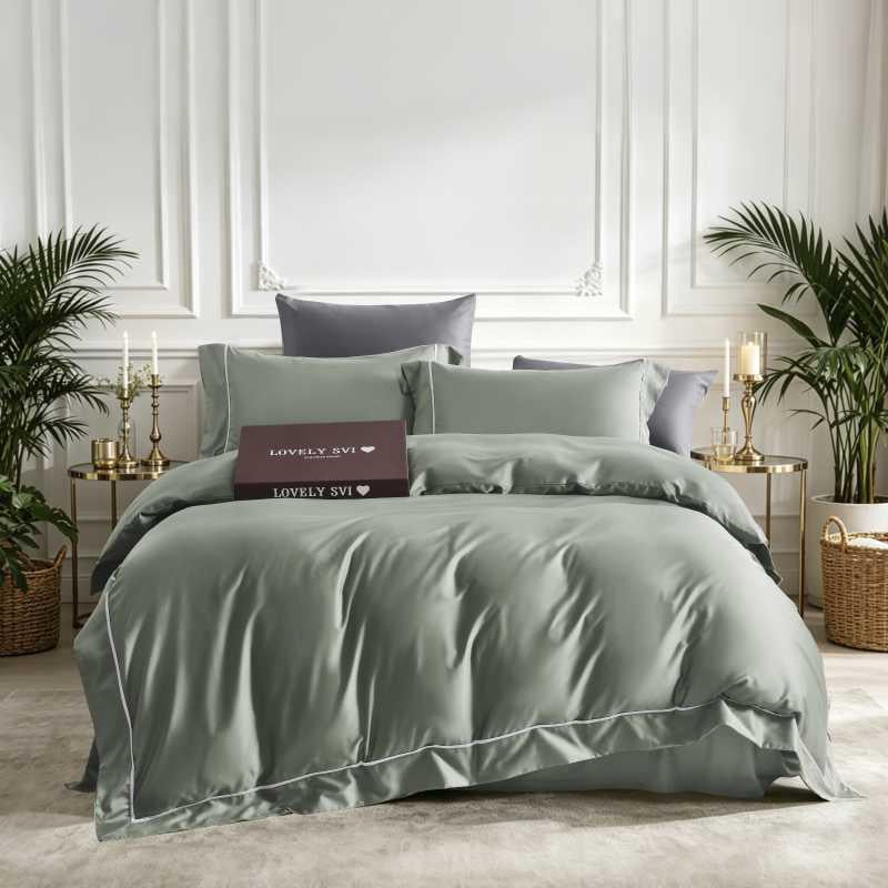 Комплект постельного белья Lovely Svi евро сатин люкс 300ТС 135 г/м2 Green (200426)