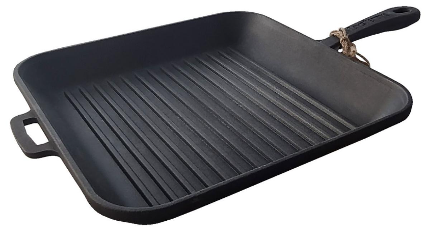 Сковорода-гриль Maysternya чавунна квадратна 28х28х4 см з ручкою (280-280-40MRgrill) Сковорода-гриль Maysternya чавунна квадратна 28х28х4 см з ручкою (280-280-40MRgrill)