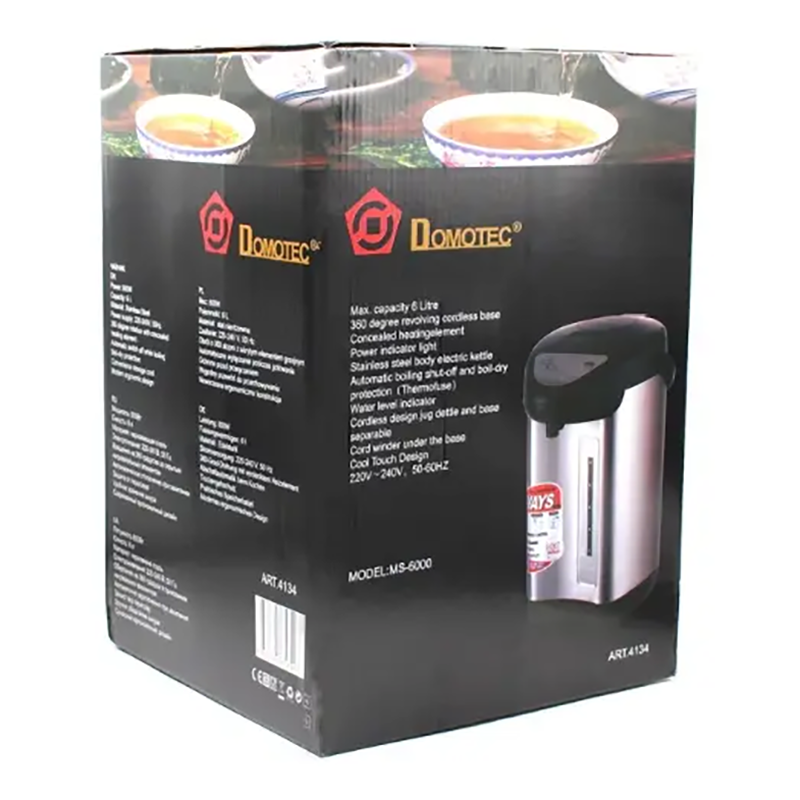 Термопот Domotec MS-6000 электрочайник 6L термос 750W (23913148) - фото 9 Термопот Domotec MS-6000 электрочайник 6L термос 750W (23913148) - фото 9