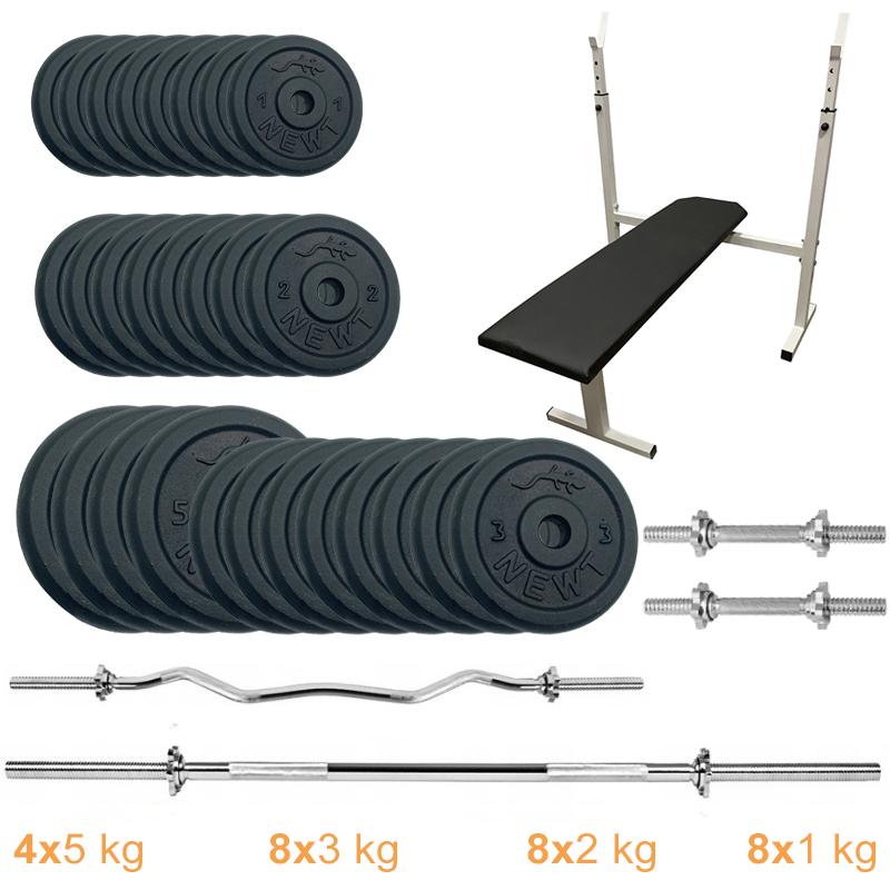 Лава для жиму горизонтальна Newt Gym Set-STHW Home з набором штанг + гантелі 84 кг (8105377) - фото 10