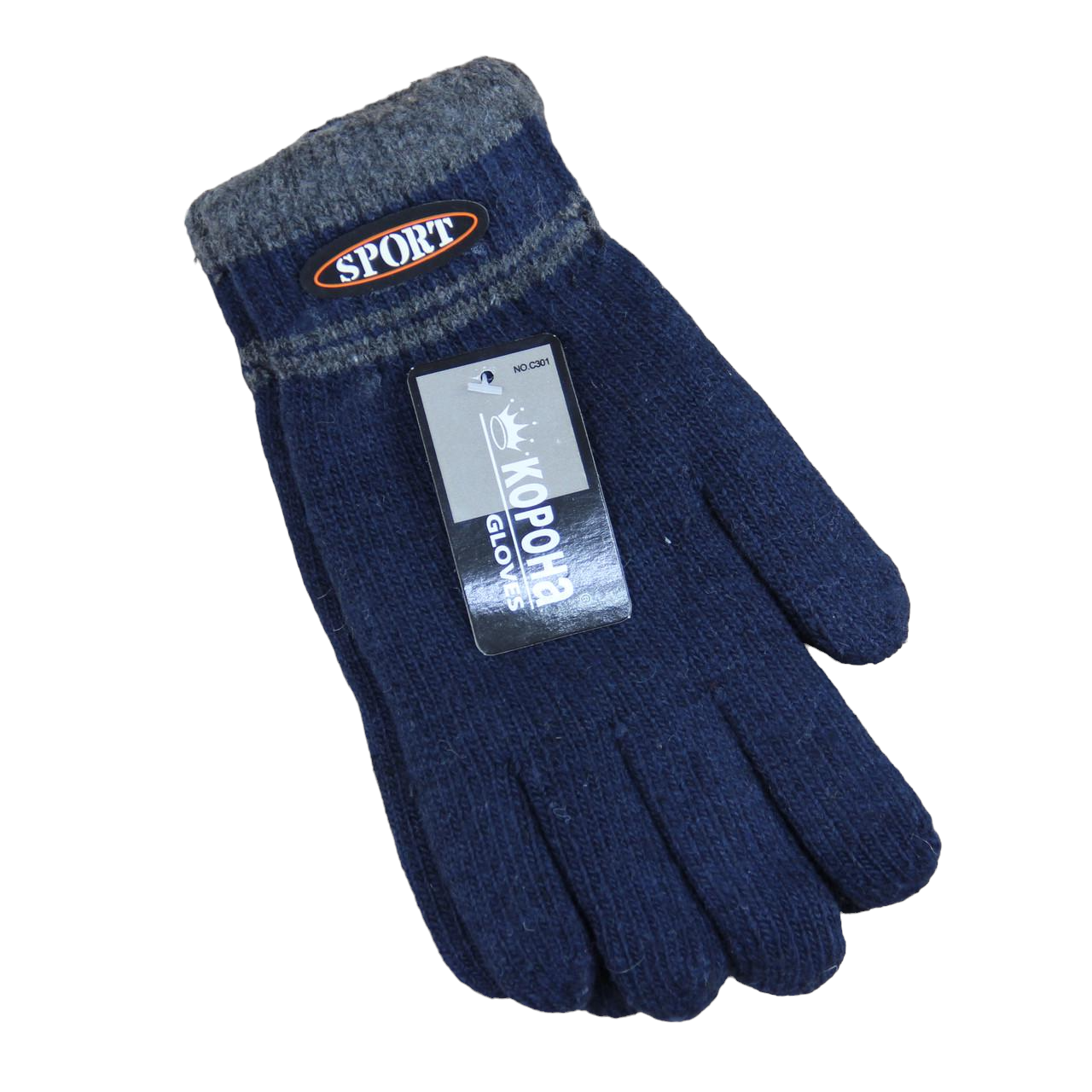 Перчатки мужские Sport шерстяные с начесом двойные М-L Синий (34134) Перчатки мужские Sport шерстяные с начесом двойные М-L Синий (34134)
