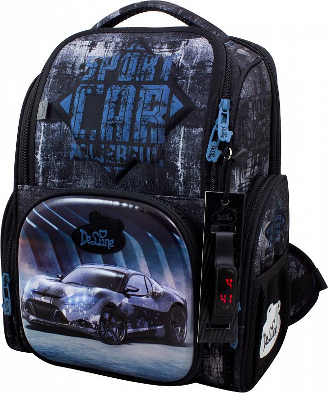 Школьный ранец DeLune 26х15,5х36 см Черно-синий (11-032)
