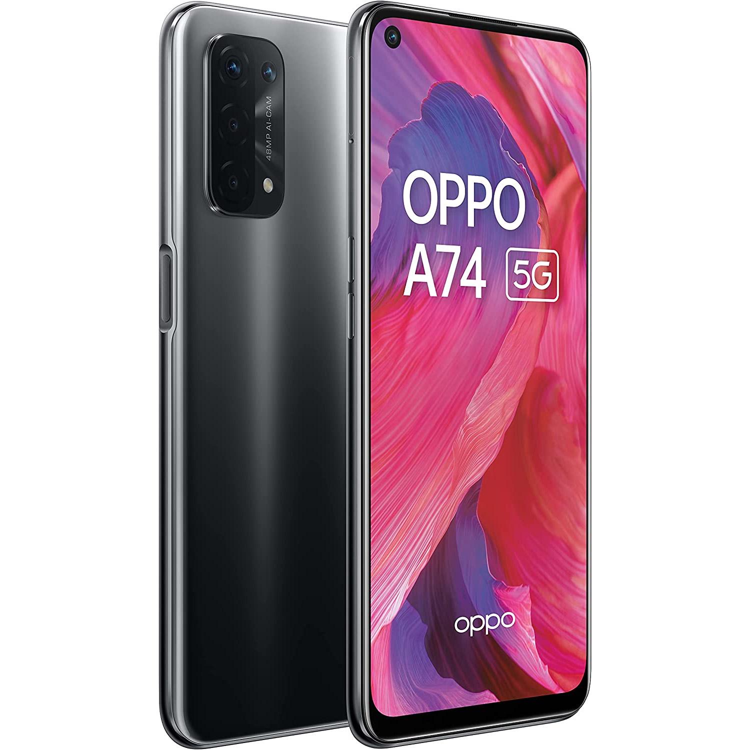 Смартфон OPPO A74 5G 6/128GB Prism Black Global - фото 2