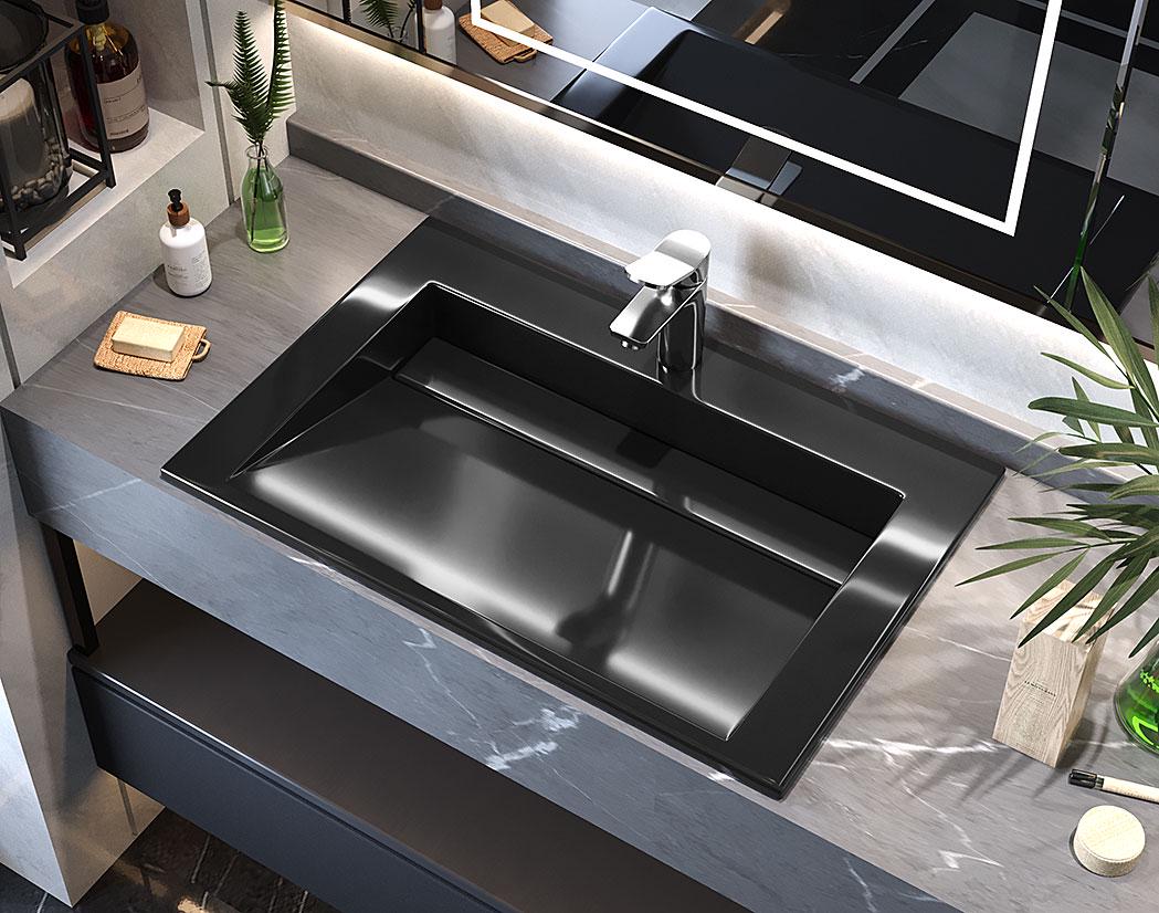 Умывальник накладной Luxor Kraft Low 70 Black (29912418)