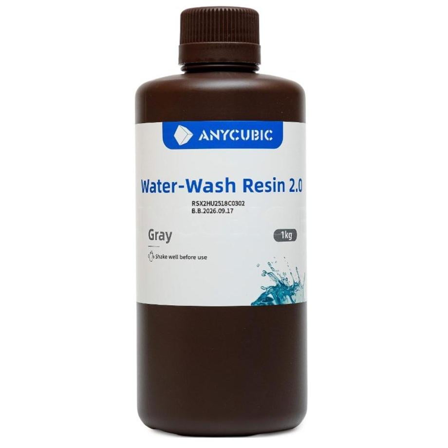 Смола фотополимерная Anycubic Water-Wash Resin+ 2.0 1 кг для 3D печати Серый (SSX2GY)