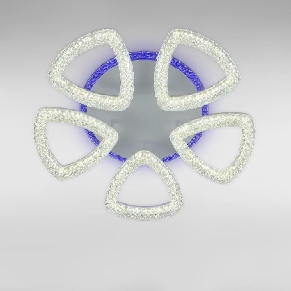 Люстра потолочная светодиодная Light House SC-19177/5C WH/PK/BU/PL 80W/10W 2,4G 500х100 мм Белый