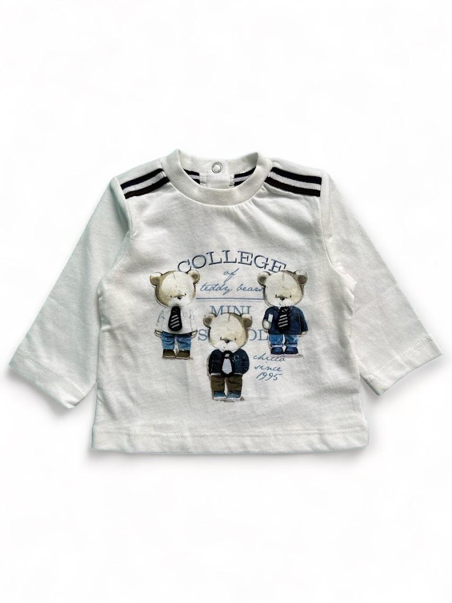 Реглан для мальчика Chicco с круглой горловиной 0-3 мес. 56 см Белый (2091953666)