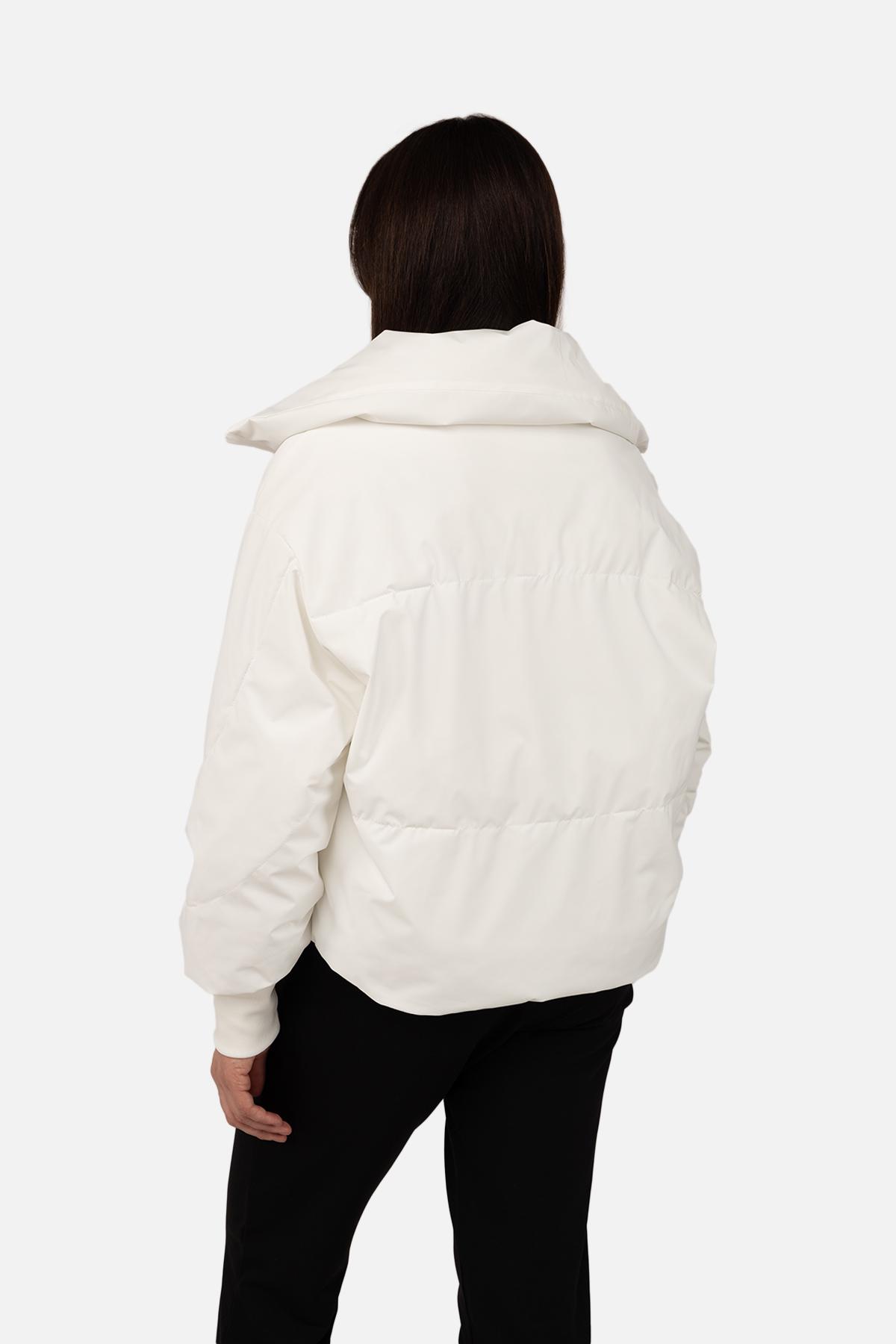 Куртка короткая женская р. 52 Молочный (SKT001034530) - фото 4 Куртка короткая женская р. 52 Молочный (SKT001034530) - фото 4