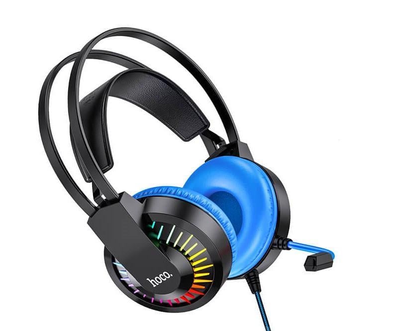 Наушники игровые Hoco W105 Joyful Gaming с микрофоном LED 230 см Black/Blue (7ff7e85a)