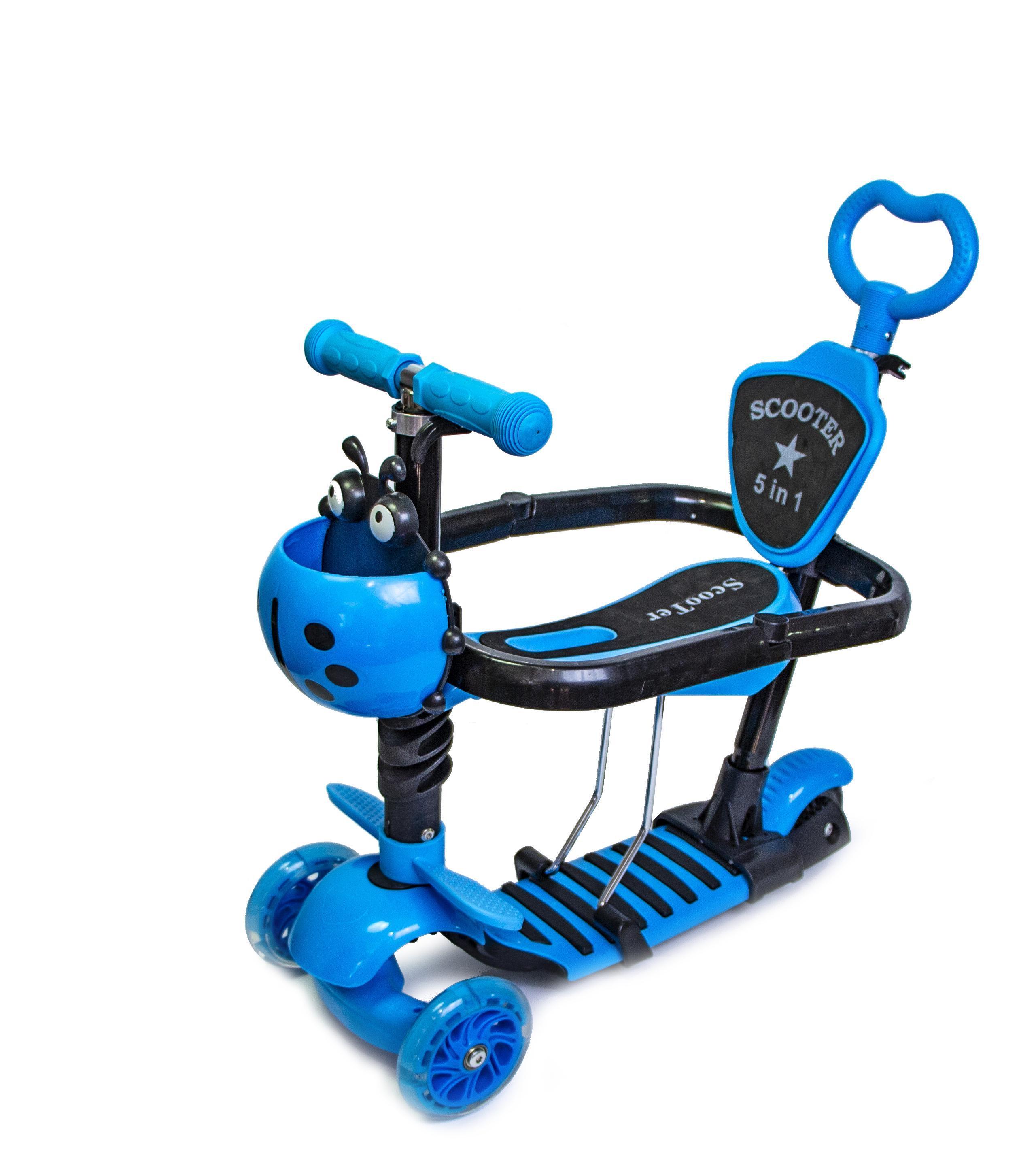 Самокат Scooter Сонечко 5в1 многофункциональный с бортиком Blue (956612321)
