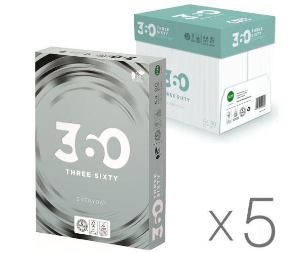 Офісний папір 360 Everyday А4 клас С 80 г/м2 5 шт. х 500 аркушів Білий (17844) - фото 2
