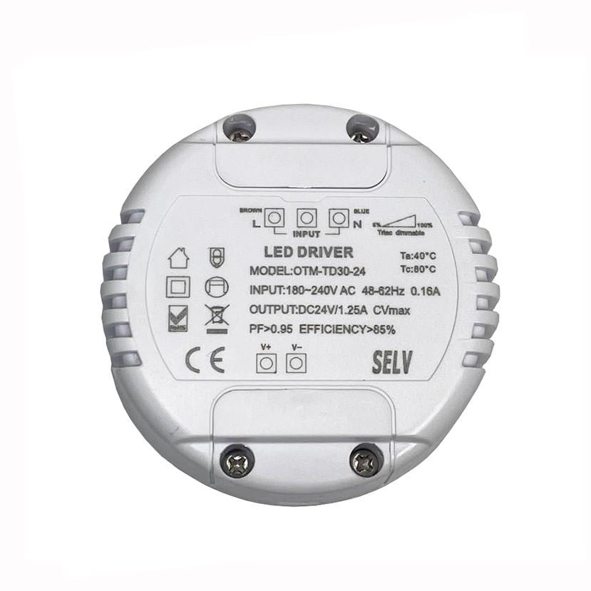 Блок питания Premium диммируемый 30W 24V для LED ленты круглый