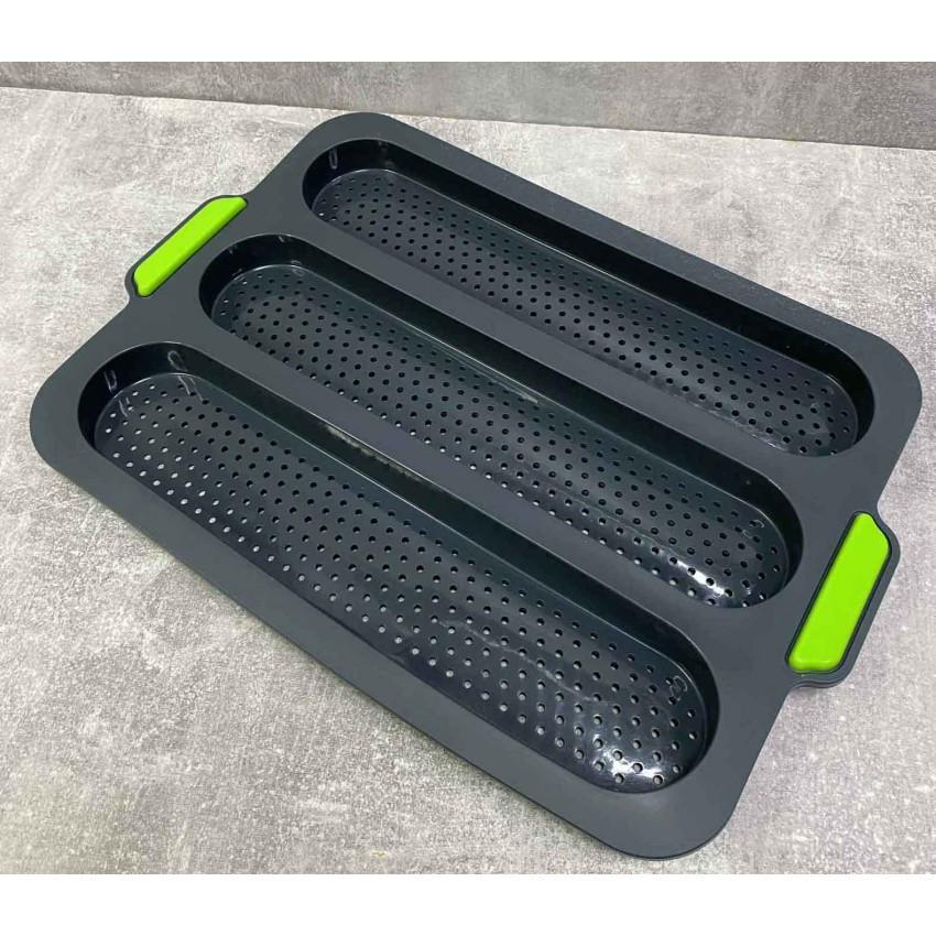 Форма силіконова для випікання хліба та багетів A-PLUS 1907 34,7х24,4х2,8 см Чорний (1692633257) - фото 1