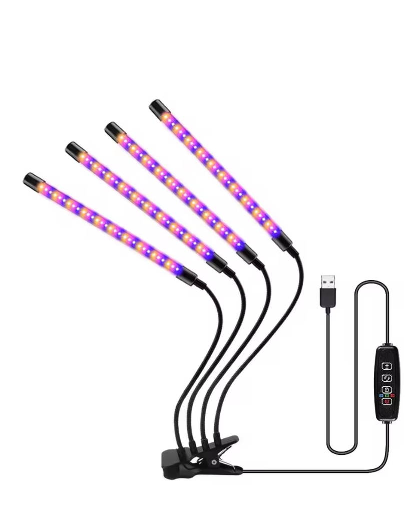 Фитолампа для роста растений 3 режима на прищепке на 4 лампы (29682818)