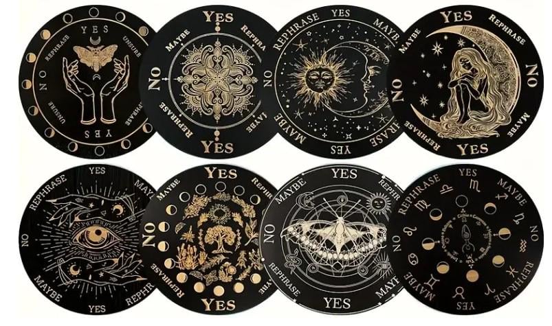 Набор деревянных подставок под чашки Эзотерика 8 шт