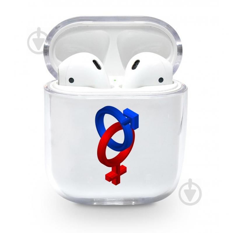 Прозрачный силиконовый чехол Apple AirPods с рисунком - Sign (KAP1148)